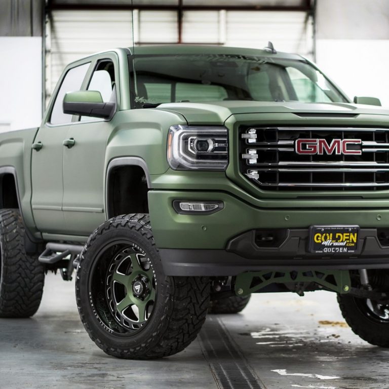 Matte Metallic Moss Green GMC Sierra